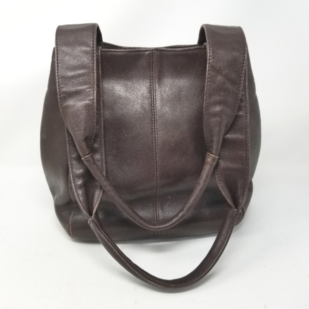 Wilsons Leather Shoulder Bag Magnetic Snap Closure Double Strap Brown Soft - Picture 3 of 16